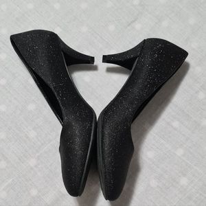 Fioni Sparkly Black Kitten Heels